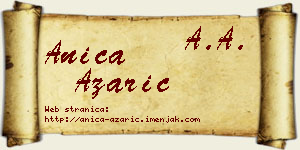 Anica Azarić vizit kartica